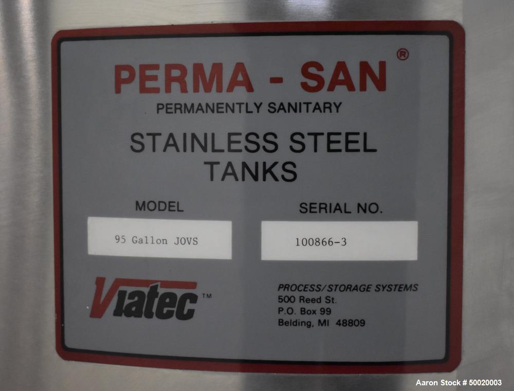 Used- Perma-San 95 Gallon Mix Tank
